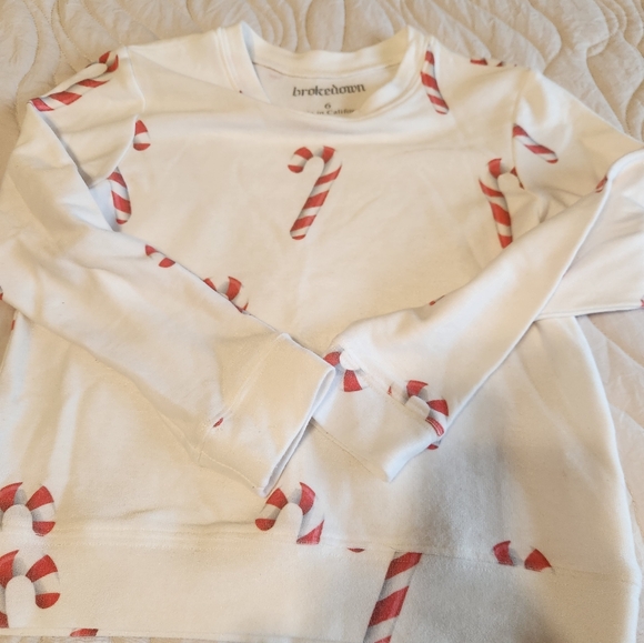 Girls Brokedown Candy Cane sweatshirt 6 - Picture 3 of 4